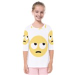 Emoji Rolling Eyes Kids  Quarter Sleeve Raglan Tee