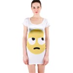 Emoji Rolling Eyes Short Sleeve Bodycon Dress