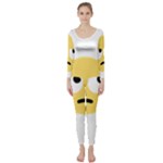 Emoji Rolling Eyes Long Sleeve Catsuit