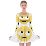 Emoji Rolling Eyes Long Sleeve Skater Dress