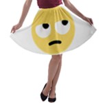 Emoji Rolling Eyes A-line Skater Skirt