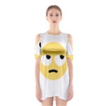 Emoji Rolling Eyes Shoulder Cutout One Piece