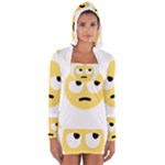 Emoji Rolling Eyes Women s Long Sleeve Hooded T-shirt