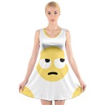 Emoji Rolling Eyes V-Neck Sleeveless Dress