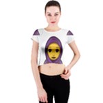 Emoji Hajib Crew Neck Crop Top