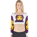 Emoji Hajib Long Sleeve Crop Top (Tight Fit)