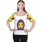 Emoji Hajib Women s Cutout Shoulder Tee