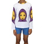 Emoji Hajib Kids  Long Sleeve Swimwear