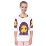 Emoji Hajib Kids  Quarter Sleeve Raglan Tee