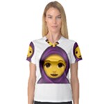 Emoji Hajib Women s V-Neck Sport Mesh Tee