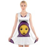 Emoji Hajib V-Neck Sleeveless Dress