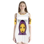 Emoji Hajib Shoulder Cutout Velvet  One Piece