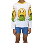 Emoji Puking Kids  Long Sleeve Swimwear