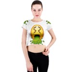 Emoji Puking Crew Neck Crop Top