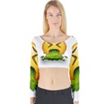 Emoji Puking Long Sleeve Crop Top (Tight Fit)