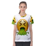 Emoji Puking Women s Sport Mesh Tee