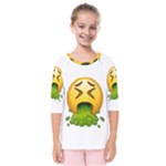 Emoji Puking Kids  Quarter Sleeve Raglan Tee