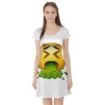 Emoji Puking Short Sleeve Skater Dress