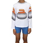 Emoji Curling Stone Kids  Long Sleeve Swimwear