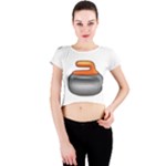 Emoji Curling Stone Crew Neck Crop Top