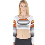 Emoji Curling Stone Long Sleeve Crop Top (Tight Fit)