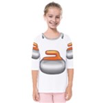 Emoji Curling Stone Kids  Quarter Sleeve Raglan Tee