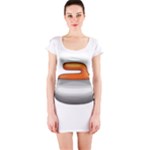 Emoji Curling Stone Short Sleeve Bodycon Dress