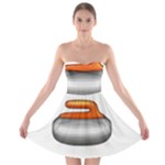 Emoji Curling Stone Strapless Bra Top Dress