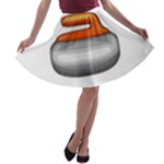 Emoji Curling Stone A-line Skater Skirt