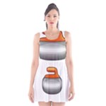 Emoji Curling Stone Scoop Neck Skater Dress