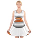 Emoji Curling Stone V-Neck Sleeveless Dress