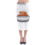 Emoji Curling Stone Midi Pencil Skirt