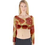 Pepperoni Pizza Long Sleeve Crop Top (Tight Fit)