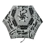 Creepy Newspaper Mini Folding Umbrella