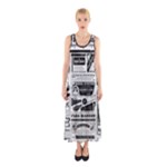 Creepy Newspaper Sleeveless Maxi Dress