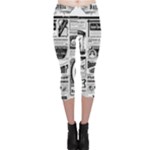 Creepy Newspaper Capri Leggings 