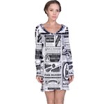 Creepy Newspaper Long Sleeve Nightdress