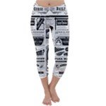 Creepy Newspaper Capri Winter Leggings 