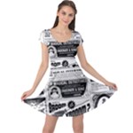 Creepy Newspaper Cap Sleeve Dress