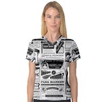 Creepy Newspaper Women s V-Neck Sport Mesh Tee