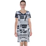 Creepy Newspaper Short Sleeve Nightdress