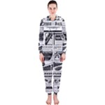 Creepy Newspaper Hooded Jumpsuit (Ladies)