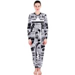 Creepy Newspaper OnePiece Jumpsuit (Ladies)