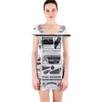 Creepy Newspaper Short Sleeve Bodycon Dress