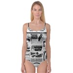 Creepy Newspaper Camisole Leotard 