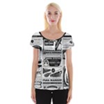 Creepy Newspaper Women s Cap Sleeve Top