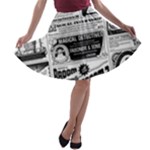 Creepy Newspaper A-line Skater Skirt