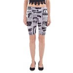 Creepy Newspaper Yoga Cropped Leggings