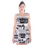 Creepy Newspaper Scoop Neck Skater Dress