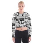 Creepy Newspaper Cropped Sweatshirt